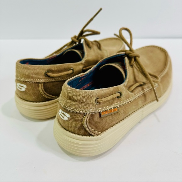 ๐ฉท SKETCHERS RELAXED FUT AIR-COOLED MEMORY FOAM TAN CANVAS DECK BOAT SHOE SIZE 8 - Picture 5 of 13